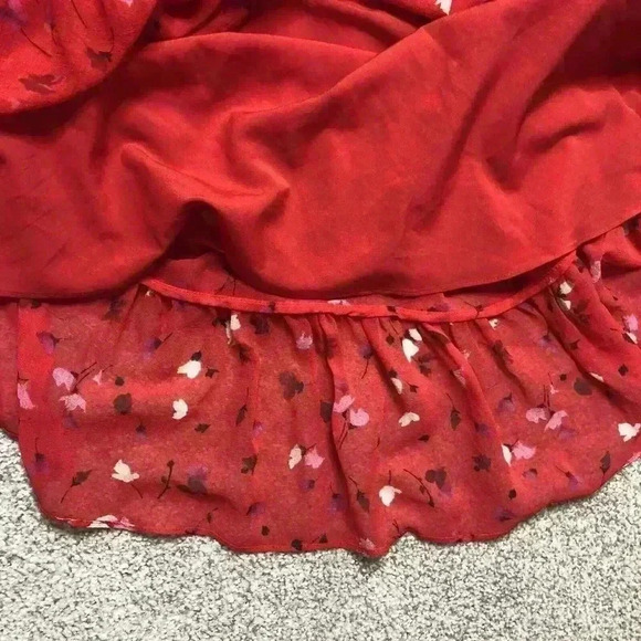 Joie Dress Silk Red Floral Print One Shoulder - Picture 9 of 11